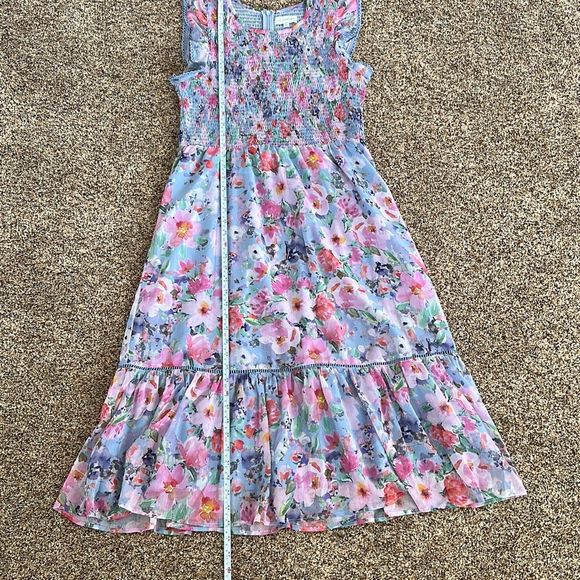 NWOT Lost and Wander Down to Earth Smocked Garden Midi Dress Size L - Picture 9 of 12